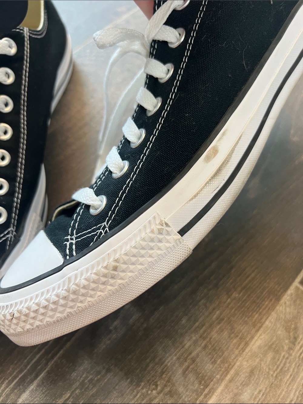 Converse Black Low-Top Canvas Sneakers with White Accents - Picture 4 of 4